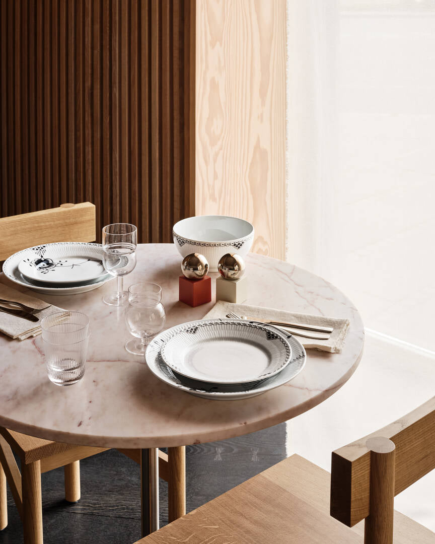 Sort Riflet Blonde tallerken - Ø19 cm.